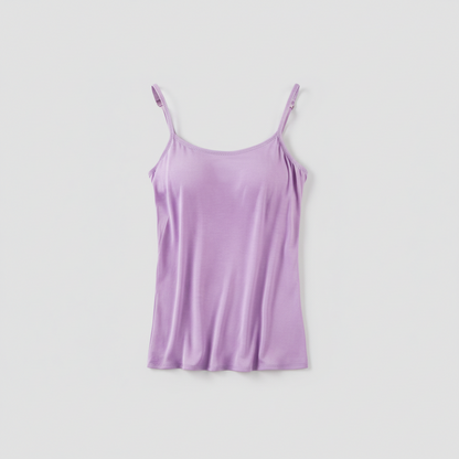 Camisole Tank Top Built Bra Soft Stretch Layering Top