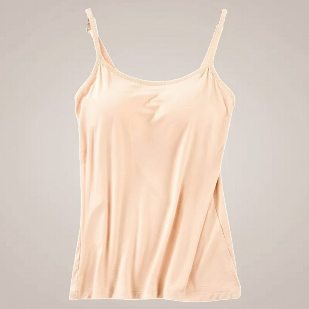 Camisole Tank Top Built Bra Soft Stretch Layering Top