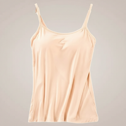 Camisole Tank Top Built Bra Soft Stretch Layering Top