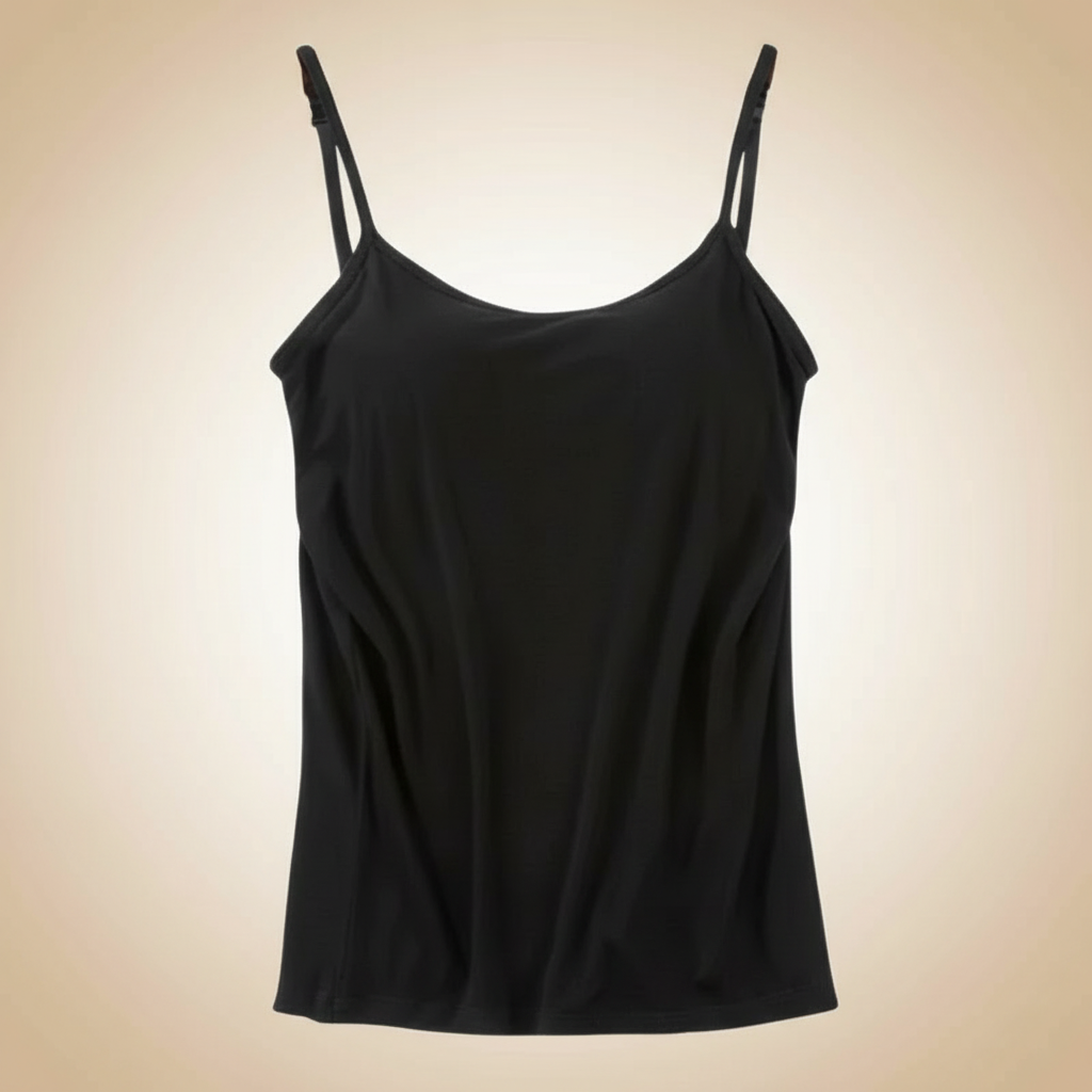 Camisole Tank Top Built Bra Soft Stretch Layering Top