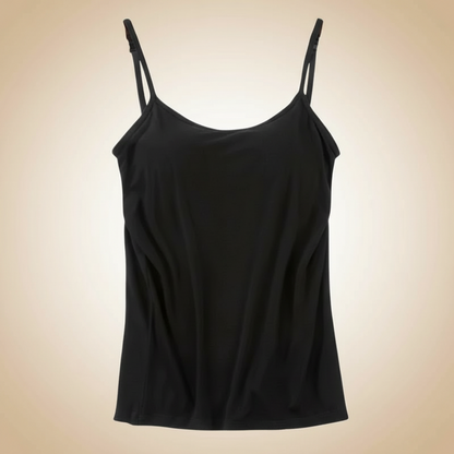 Camisole Tank Top Built Bra Soft Stretch Layering Top