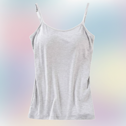 Camisole Tank Top Built Bra Soft Stretch Layering Top