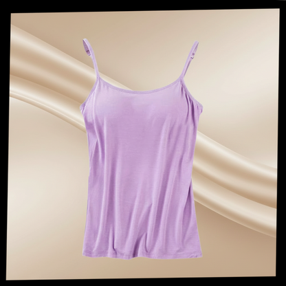 Camisole Tank Top Built Bra Soft Stretch Layering Top