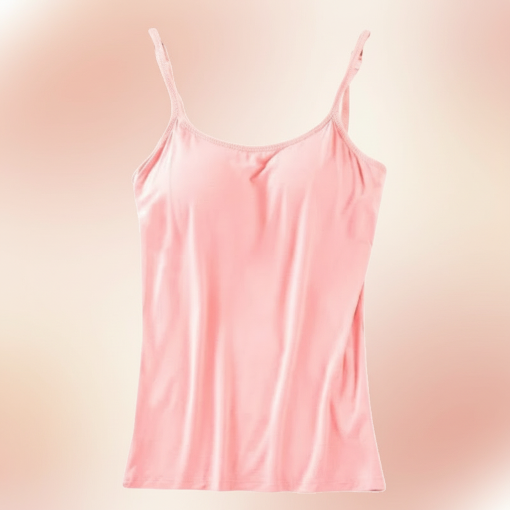 Camisole Tank Top Built Bra Soft Stretch Layering Top