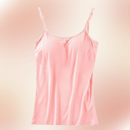 Camisole Tank Top Built Bra Soft Stretch Layering Top