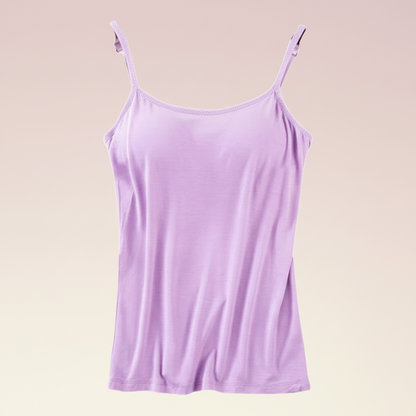 Camisole Tank Top Built Bra Soft Stretch Layering Top