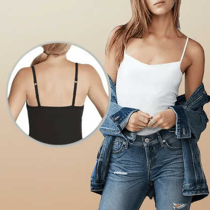 Camisole Tank Top Built Bra Soft Stretch Layering Top