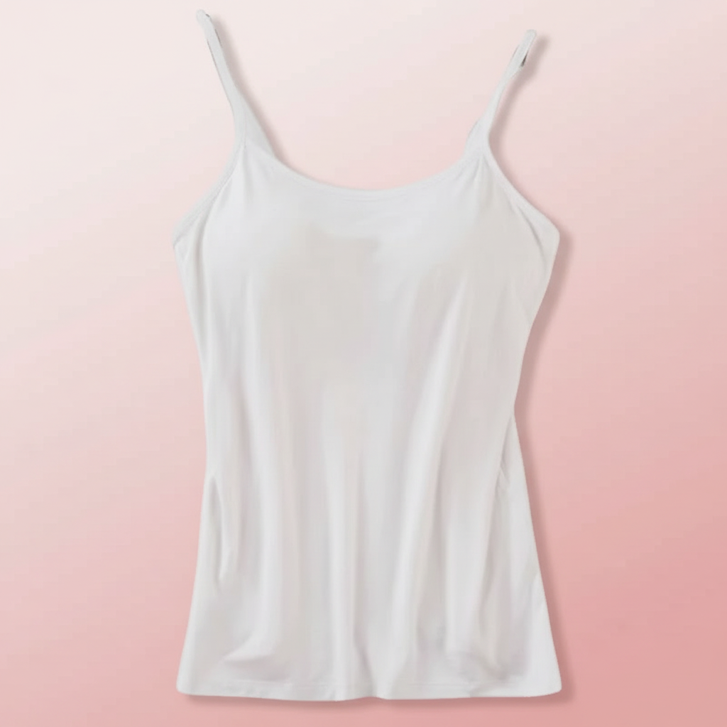 Camisole Tank Top Built Bra Soft Stretch Layering Top