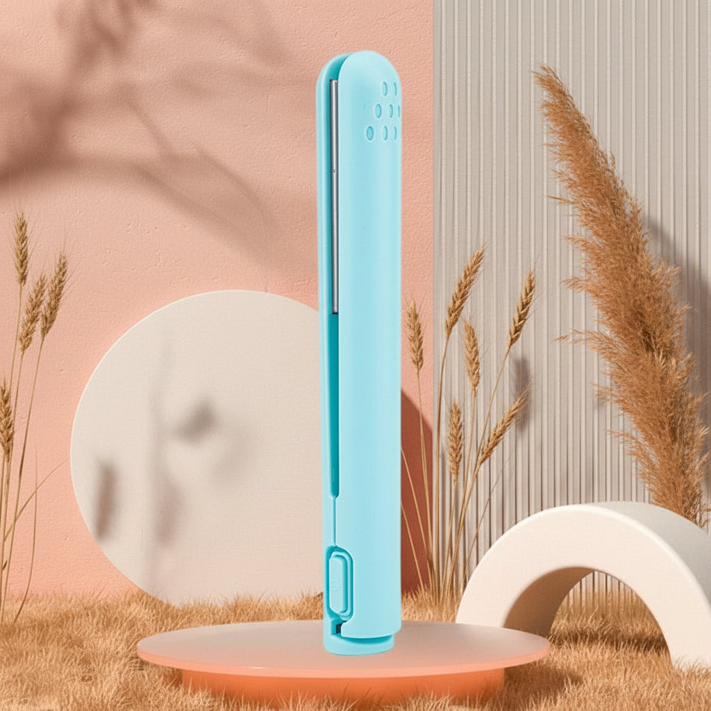 Hair Straightener Mini Ceramic Travel Curling Iron Dual Use