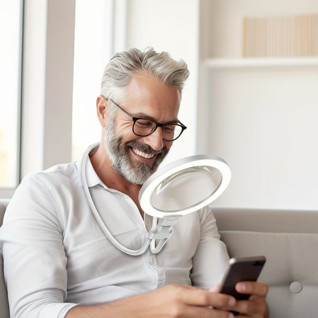 Norvo | 5X forstørrelsesglass Pro – Håndfri justerbar nakkeforstørrer for eldre og synshemmede – Perfekt for lesing, sying, håndverk og inspeksjon - Image 4