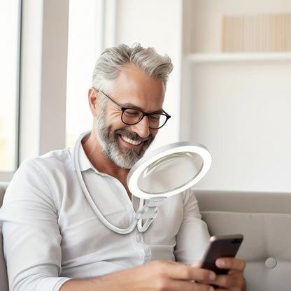 Norvo | 5X forstørrelsesglass Pro – Håndfri justerbar nakkeforstørrer for eldre og synshemmede – Perfekt for lesing, sying, håndverk og inspeksjon - Image 4