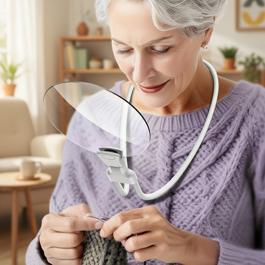 Norvo | 5X forstørrelsesglass Pro – Håndfri justerbar nakkeforstørrer for eldre og synshemmede – Perfekt for lesing, sying, håndverk og inspeksjon - Image 9