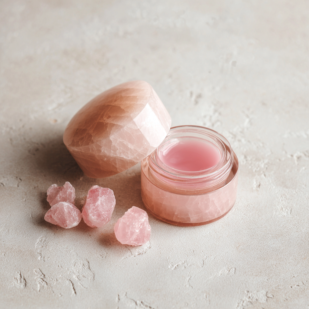 RoseQuartz Lip Balm for Natural Glow & Nourishment