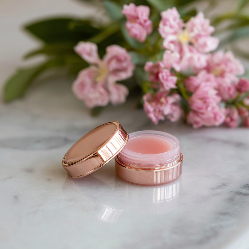 RoseQuartz Lip Balm for Natural Glow & Nourishment