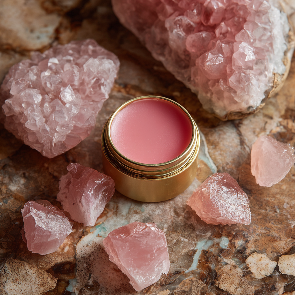 RoseQuartz Lip Balm for Natural Glow & Nourishment